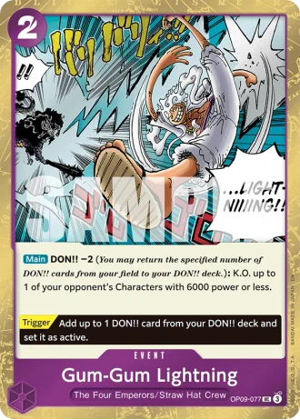 Gum-Gum Lightning (OP09-077) (Pirate Foil) — One Piece Card The Best Vol.2(PRB02)