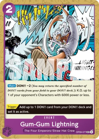 Gum-Gum Lightning (OP09-077) (Reprint) — One Piece Card The Best Vol.2(PRB02)