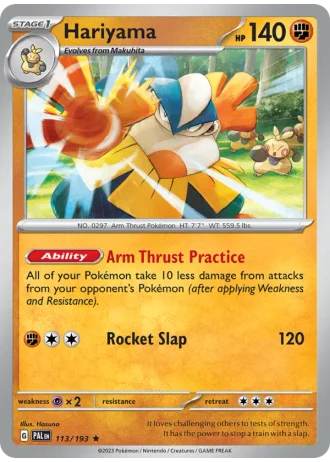 Hariyama #113 — Paldea Evolved