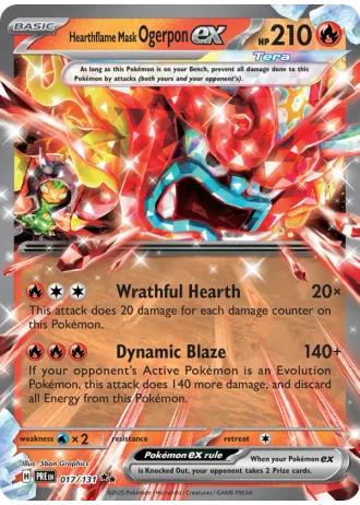 Hearthflame Mask Ogerpon ex #017/131 — Prismatic Evolutions