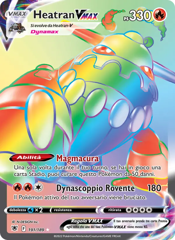 Heatran VMAX #191 — Lucentezza Siderale
