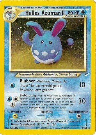 Helles Azumarill (1. Edition) #13/105 — Neo Destiny (1. Edition)