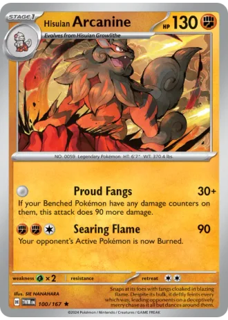 Hisuian Arcanine #100 — Twilight Masquerade
