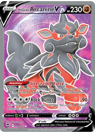Hisuian Arcanine V #179/195 — Silver Tempest