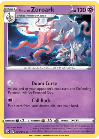Hisuian Zoroark #076/196 — Lost Origin