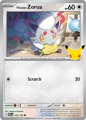 Hisuian Zorua #122/128 — 30th Celebration