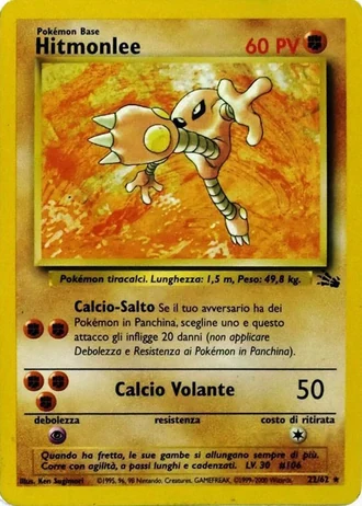 Hitmonlee (1ª Edizione) #22/62 — Fossil (1ª Edizione)