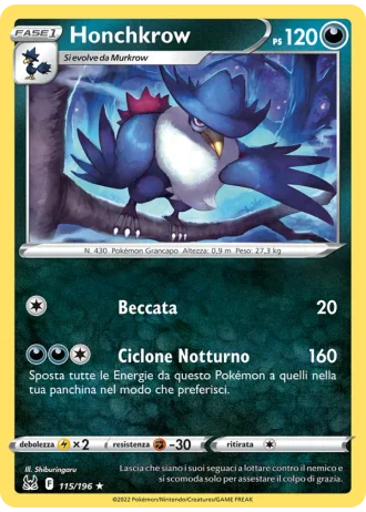 Honchkrow #115 — Origine Perduta