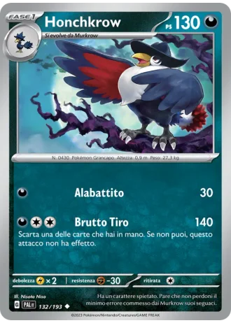 Honchkrow #132/193 — Evoluzioni a Paldea