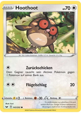 Hoothoot #143/202 — Schwert & Schild