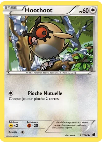 Hoothoot #91/116 — Glaciation Plasma