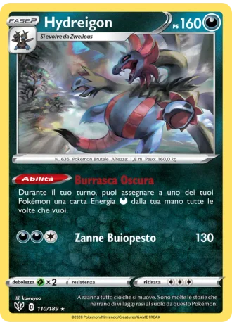 Hydreigon #110/189 — Fiamme Oscure