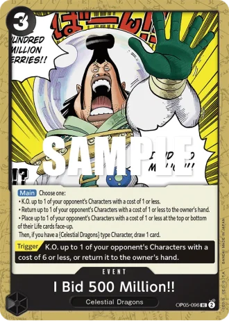 I Bid 500 Million!! (OP05-096) — Awakening of the New Era (OP05)