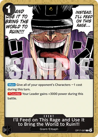 I'll Feed on This Rage and Use It to Bring the World to Ruin!!! (OP17-097) — The World's Strongest Warriors (OP17)