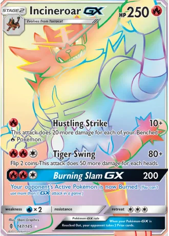 Incineroar GX #147 — Guardians Rising