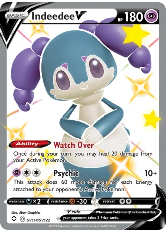 Indeedee V SV114/122 — Shiny Vault (Shining Fates)
