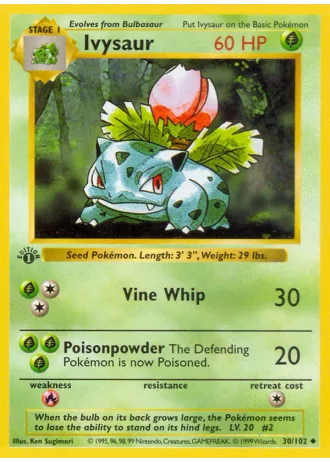 Ivysaur #30/102 — Base Set