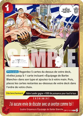 J'ai aucune envie de discuter avec un avorton comme toi ! (OP17-019) — Les Guerriers les Plus Puissants au Monde (OP17)