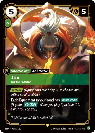 Jax, Unmatched #054a/221 — Spiritforged