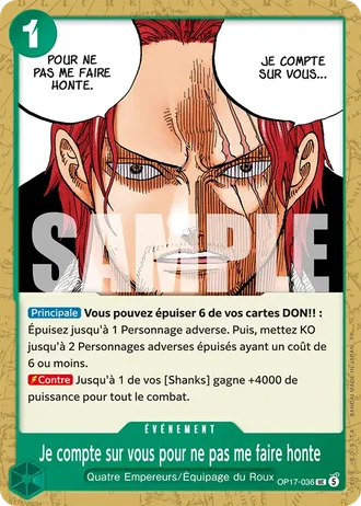 Je compte sur vous pour ne pas me faire honte (OP17-036) — Les Guerriers les Plus Puissants au Monde (OP17)