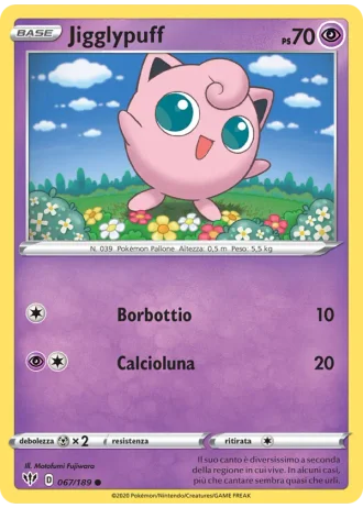 Jigglypuff #67/189 — Fiamme Oscure