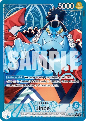 Jinbe (OP14-040) (Alternative Art) — The Azure Sea's Seven (OP14-EB04)