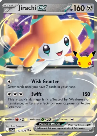 Jirachi ex #102/128 — 30th Celebration