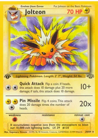 Jolteon (1st Edition) #20/64 — Jungle (1st Edition)