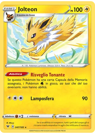 Jolteon #47 — Voltaggio Sfolgorante