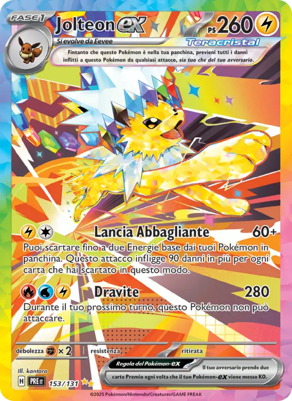 Jolteon ex #153 — Evoluzioni Prismatiche