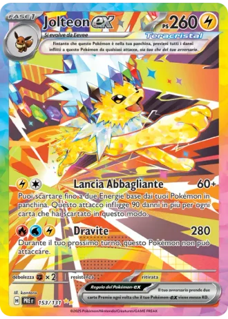 Jolteon ex #153 — Evoluzioni Prismatiche