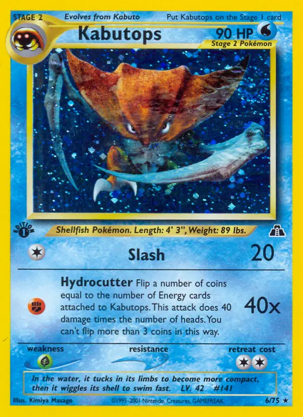 Kabutops (1st Edition) #6 — Neo Discovery (1st Edition)