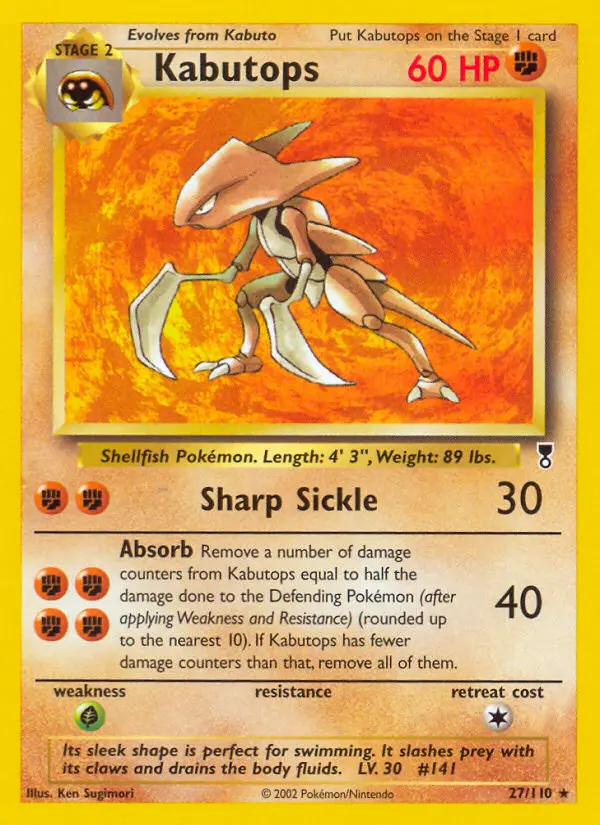 Kabutops #27 — Legendary Collection