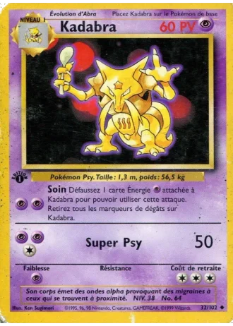 Kadabra (première édition) #32/102 — Set de Base (1ère Édition)