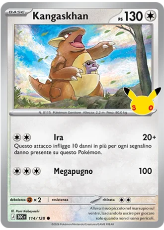 Kangaskhan #114/128 — 30° Anniversario