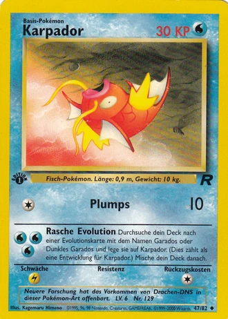 Karpador (1. Edition) #47/82 — Team Rocket (1. Edition)