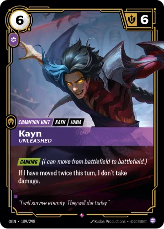 Kayn, Unleashed #189/298 — Origins