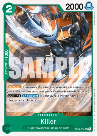 Killer (OP01-039) (Pirate Foil) — ONE PIECE CARD THE BEST vol.2 (PRB02)