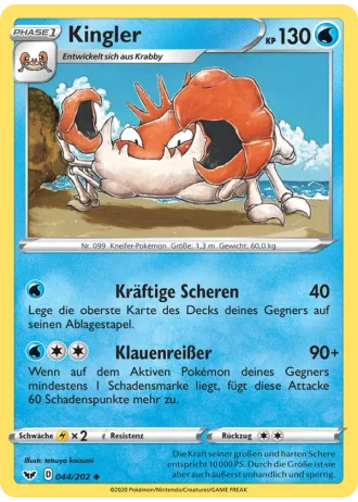 Kingler #44/202 — Schwert & Schild