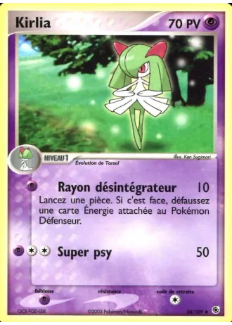 Kirlia #34/109 — EX Rubis & Saphir