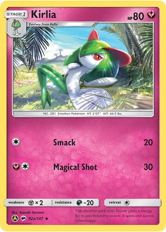 Kirlia #92a/147 — Yellow A Alternate