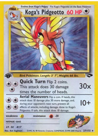 Koga's Pidgeotto #27 — Gym Challenge