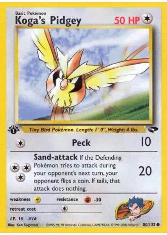 Koga's Pidgey (1st Edition) #80/132 — Gym Challenge (1st Edition)