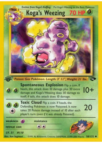 Koga's Weezing (1st Edition) #50/132 — Gym Challenge (1st Edition)