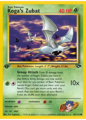 Koga's Zubat (1st Edition) #83/132 — Gym Challenge (1st Edition)