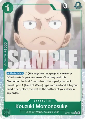 Kouzuki Momonosuke (OP01-041) (Full Art) — One Piece The Best (PRB01)