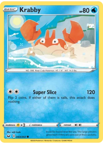 Krabby #43/202 — Sword & Shield