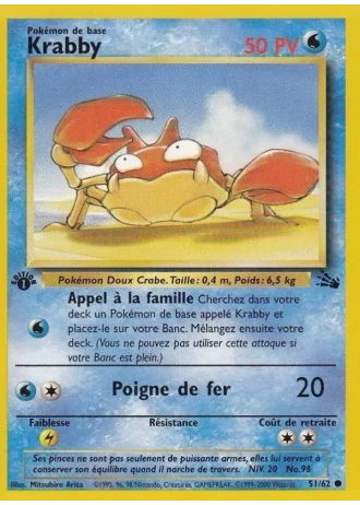 Krabby (première édition) #51/62 — Fossile (1ère Édition)