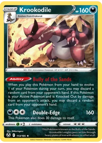 Krookodile #113/195 — Silver Tempest