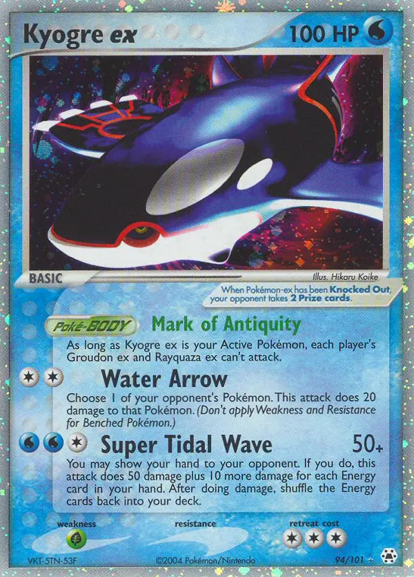 Kyogre ex #94 — EX Leggende Nascoste
